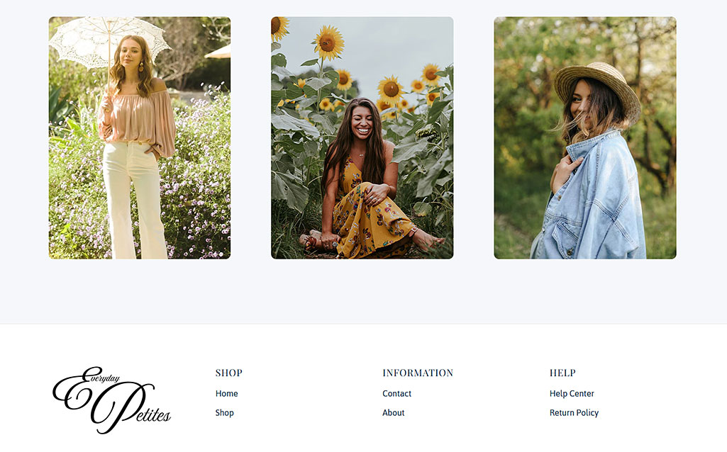 WebWorks website design portfolio -Everyday Petites photo feature map